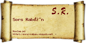 Sors Rabán névjegykártya